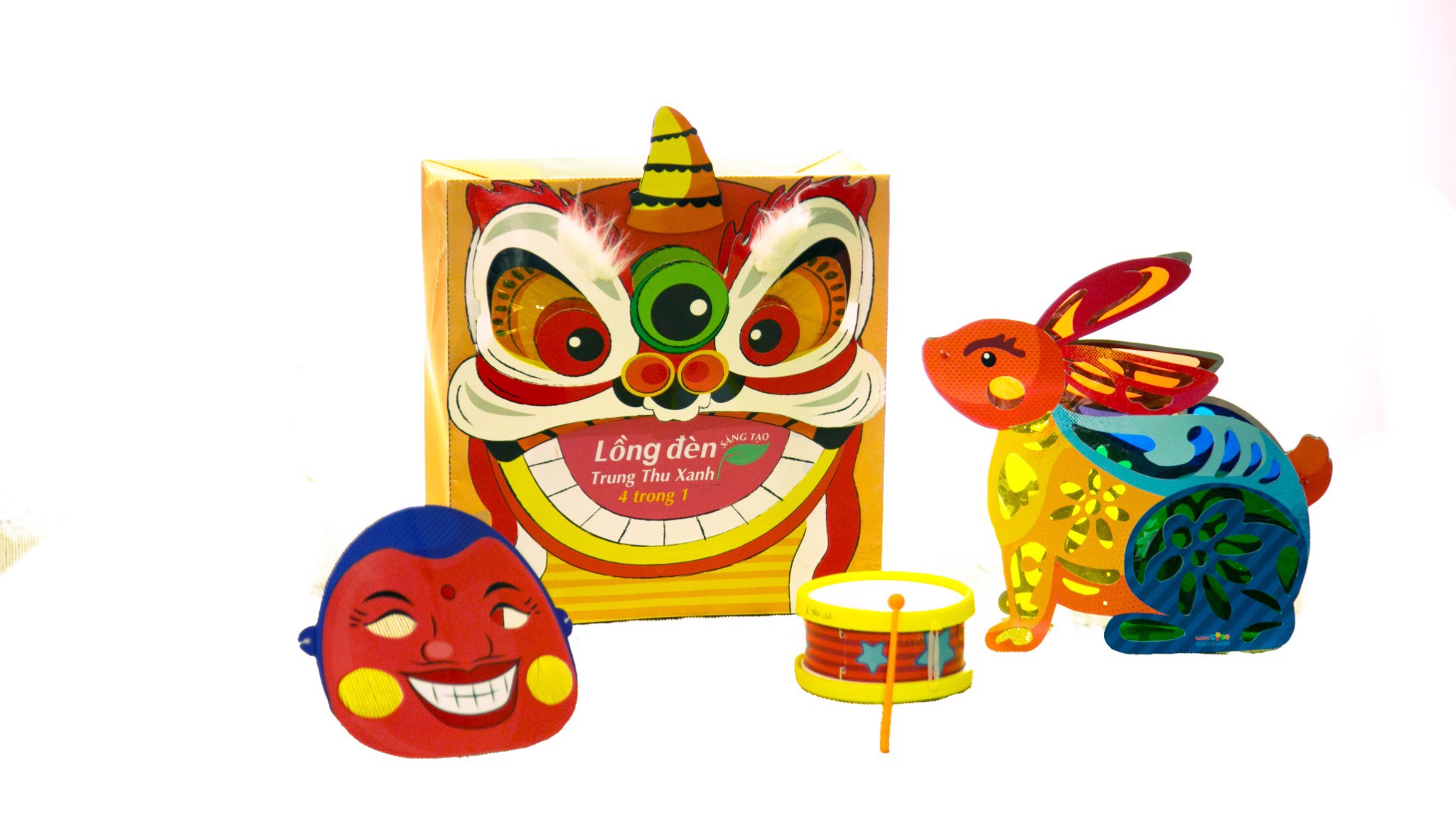 Lồng đèn Trung Thu Happy Kibu - Lồng Đèn Trung Thu Xanh - Thỏ Ngọc