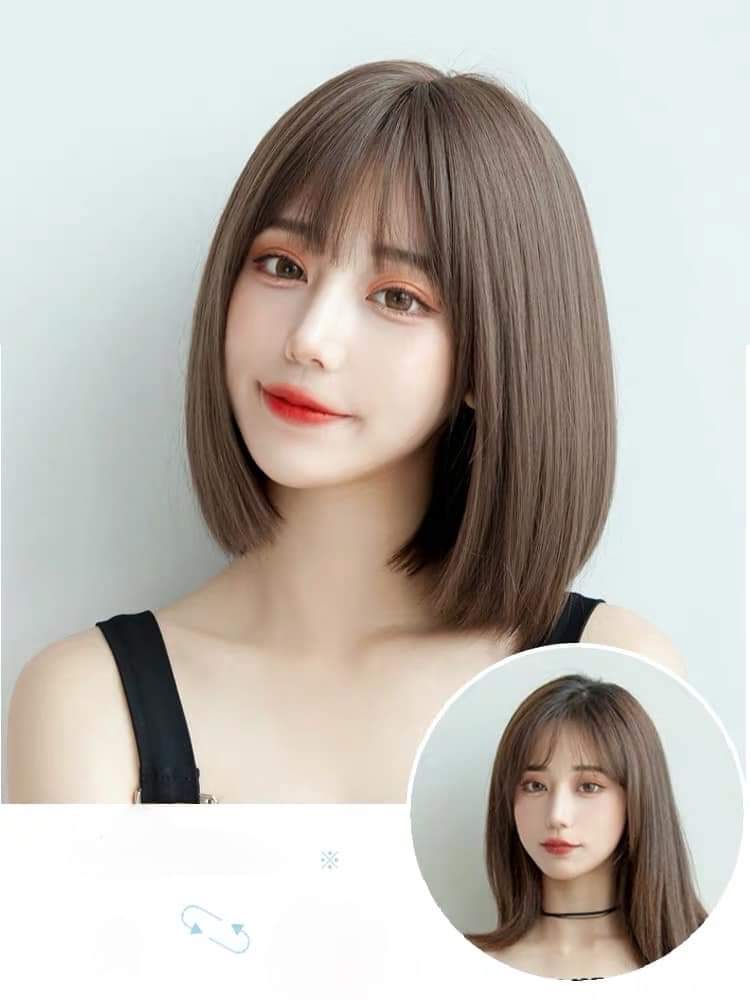 Tóc giả nữ nguyên đầu cup ngắn, tóc vic, tóc giả có rãnh da đầu, tóc giả ngắn , tóc giả bộ cả đầu mái thưa , tóc giả hàn quốc, tóc giả cao cấp