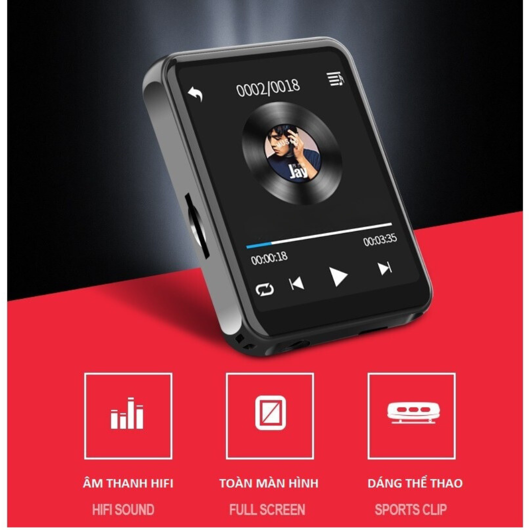Ruizu M9 - Máy nghe nhạc đỉnh cao: Âm thanh Hi-Fi, Màn hình cảm ứng 1.8inch, Bluetooth 5.0, Thiết kế thời trang, Đa chức năng FM Radio Ebook Báo thức Ghi âm, Pin trâu, Giá siêu hấp dẫn. Trải nghiệm âm nhạc sống động, mọi lúc mọi nơi – Hàng Nhập Khẩu