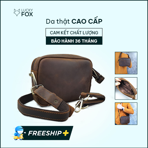 Túi đeo chéo clutch cầm tay da bò sáp TD118 - BH 3 năm - CAM KẾT HÀNG Y ẢNH CHỤP