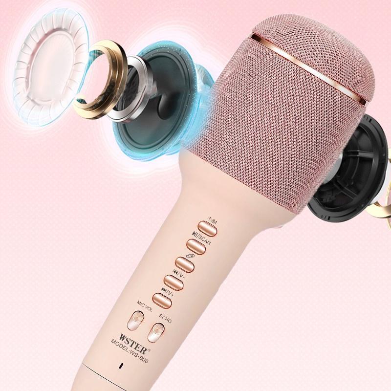 Mic bluetooth hát Karaoke KTV WS-900 Loa hát Karaoke Âm thanh siêu đỉnh