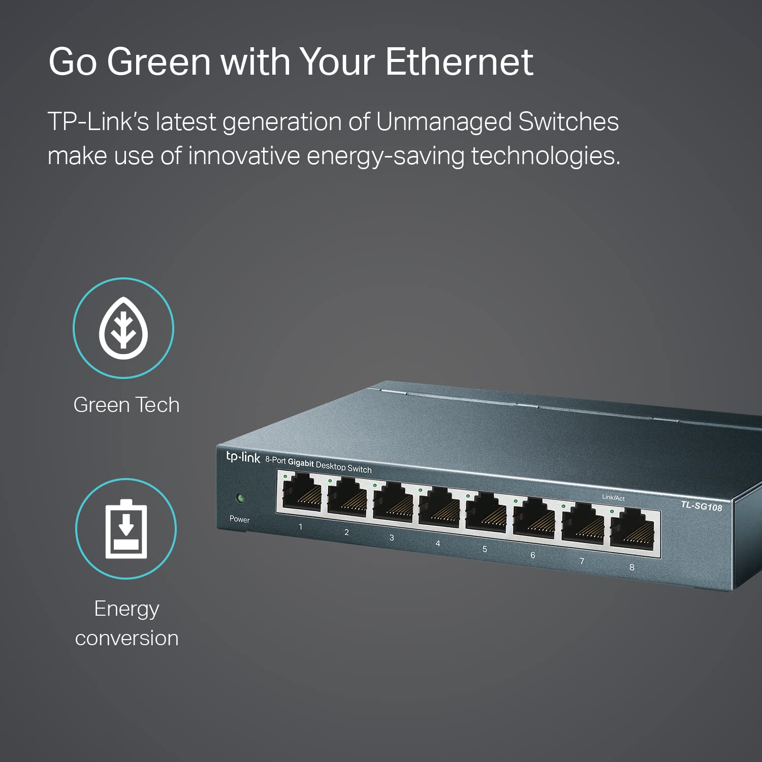 Switch TP-Link TL-SG108 Gigabit Hàng Chính Hãng - 8 cổng RJ45 10/100/1000Mbps, Vỏ Kim Loại