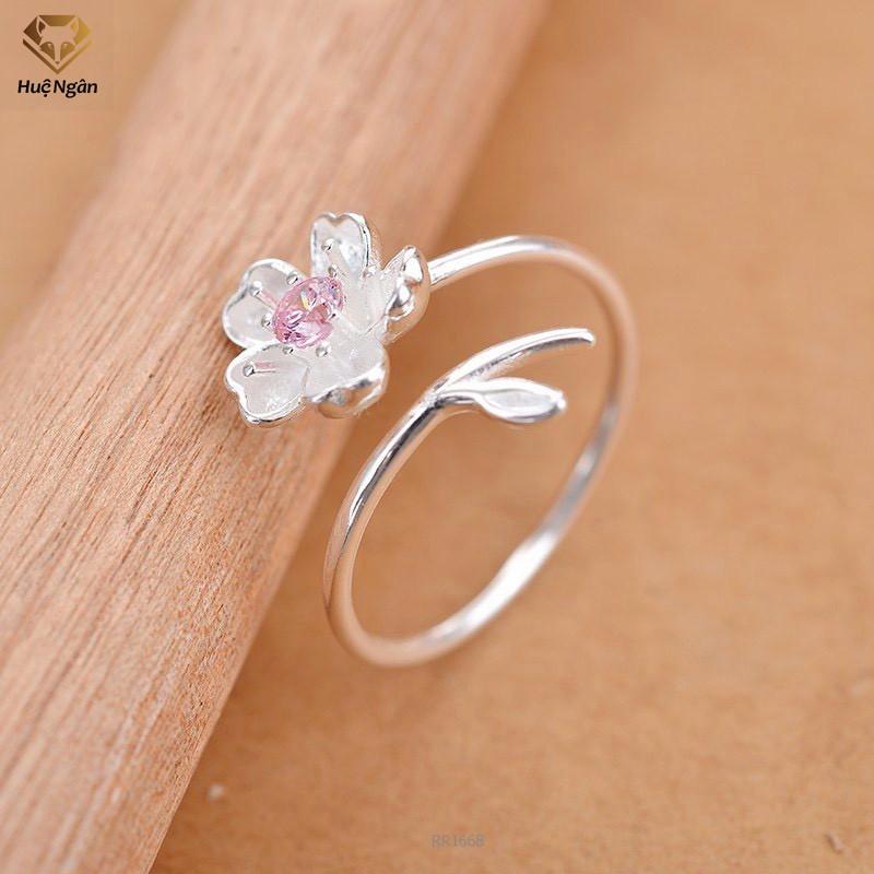 Nhẫn bạc Ý 925 Huệ Ngân - Hoa anh đào RR1668