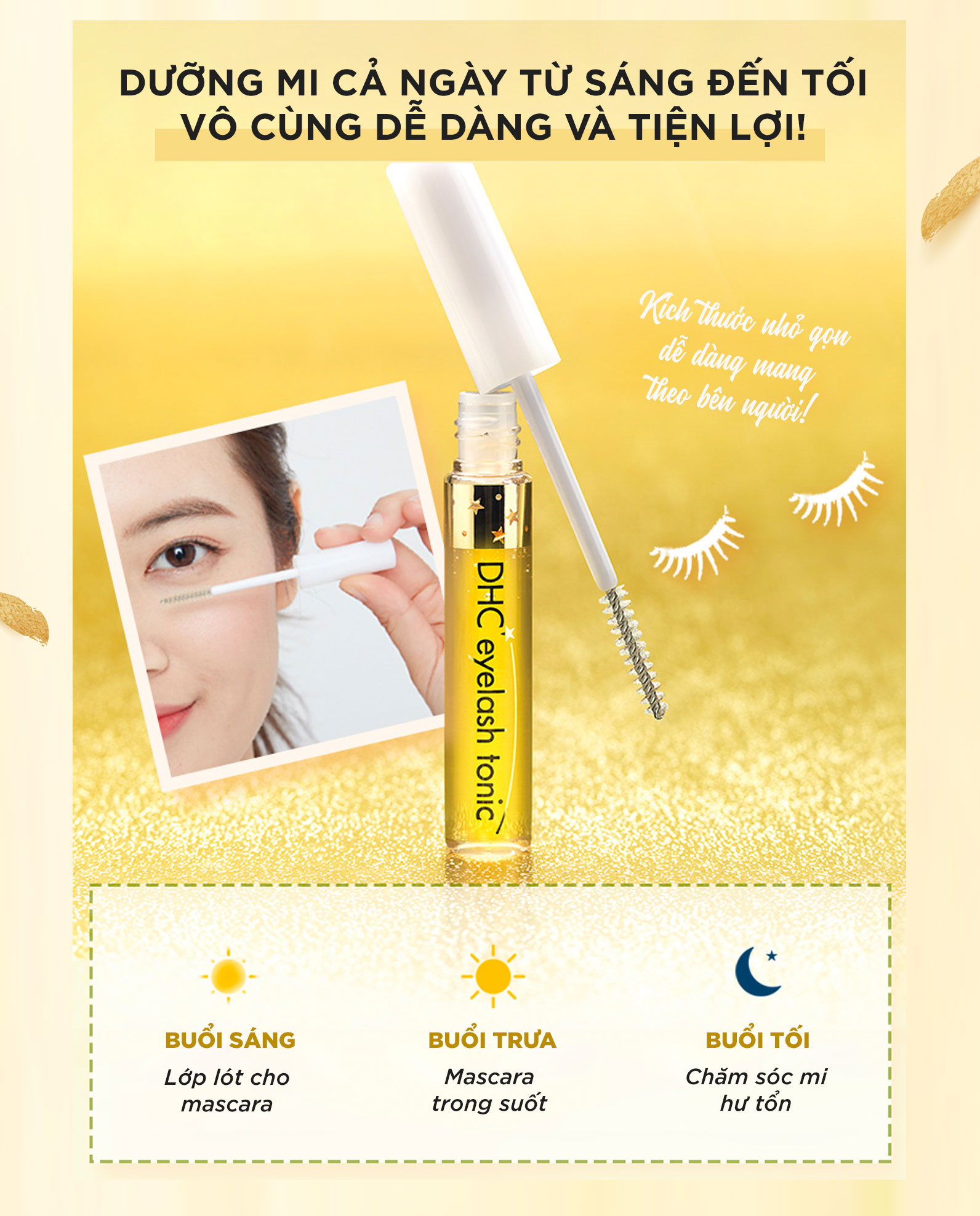 Dưỡng mi DHC Eyelash Tonic hỗ trợ kích thích mọc mi, làm dày, dài và chắc khỏe  lông mi - chiết xuất 100% từ thiên nhiên - OZ Slim Store