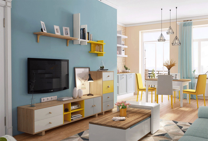 Kệ tivi gia đình mang phong cách hiện đại đẹp