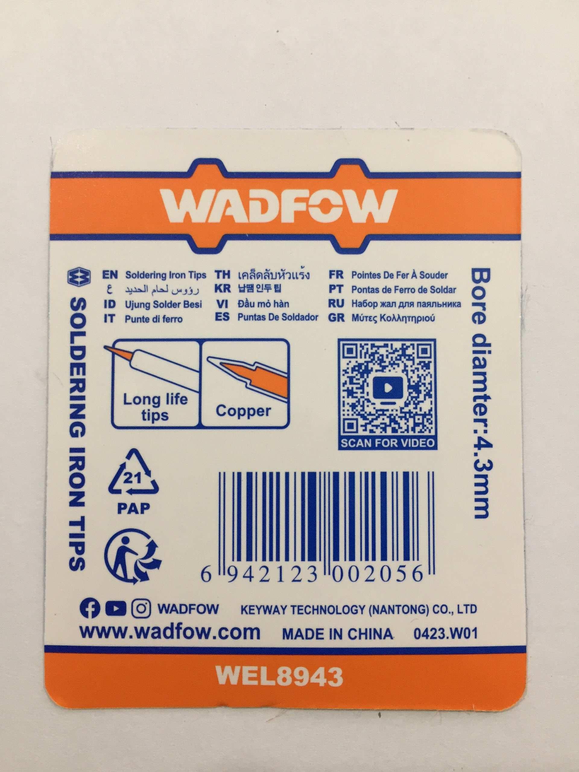 BỘ 5 ĐẦU MỎ HÀN WEL8943 WADFOW - HÀNG CHÍNH HÃNG