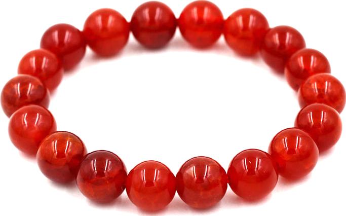 Vòng tay chuối hạt đá vân rồng đỏ 10 ly 18 hạt