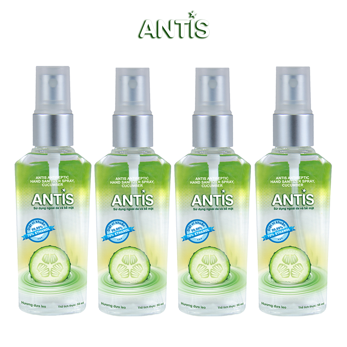 [COMBO 4] NƯỚC RỬA TAY SÁT KHUẨN KHỬ TRÙNG ANTIS -55ML