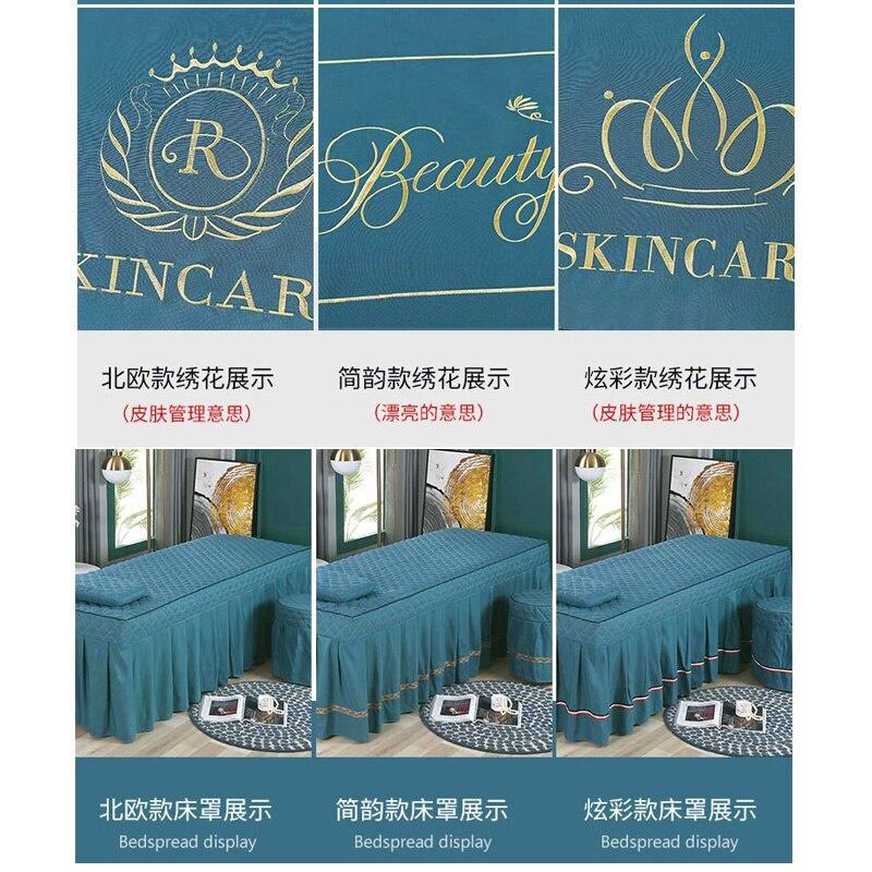 Bộ 4 Món Vỏ Chăn Ga Gối Đệm Mát Xa Phong Cách Bắc Âu Chất Lượng Cao Cho Tiệm Spa/Salon