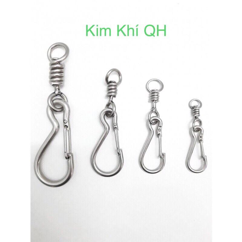 Khoá cổ chó Inox - Móc xích inox kèm chống xoắn