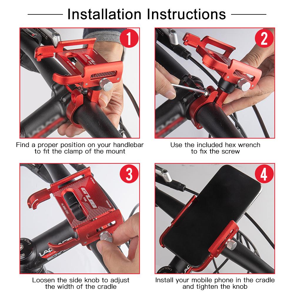 Giá đỡ điện thoại xe đạp bằng nhôm Có thể xoay 360 độ, điều chỉnh chống trượt