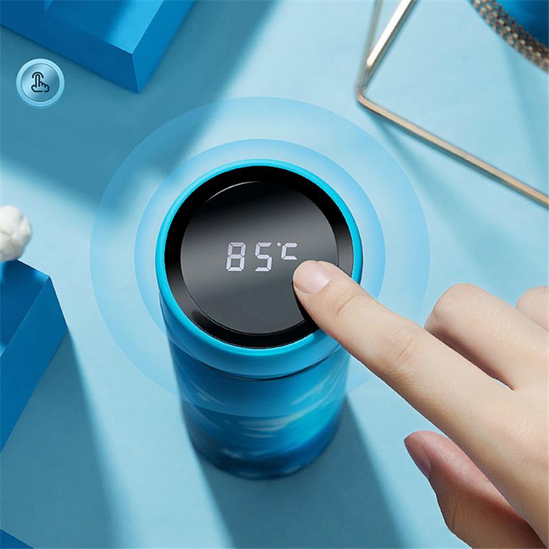 450Ml Thông Minh Màn Hình Hiển Thị Nhiệt Độ Thép Không Rỉ Giữ Nhiệt Chân Không Cốc Cà Phê Du Lịch Thể Thao Di Động Bình Nước Giữ Nhiệt Màu