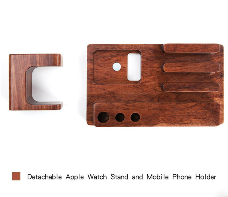 Giá đỡ gỗ dành cho Apple Watch và điện thoại