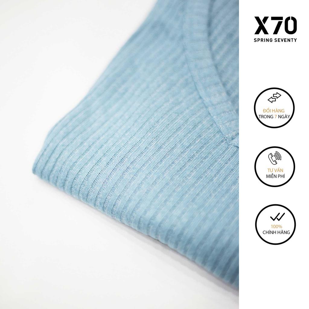 Áo Croptop Nữ Dệt Kim Thiết Kế Tay Ngắn Cổ KiểuThời Trang X70 - 00420070