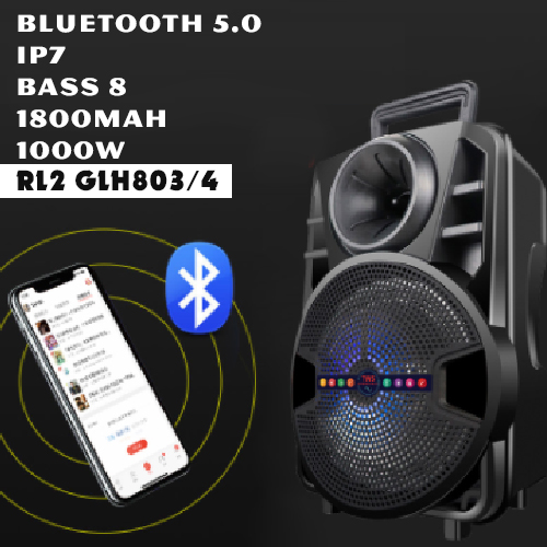 Loa Di Động Kết Nối Bluetooth Fantech GL803/4 Bass 8 Công Suất 1000W - Hàng Chính Hãng