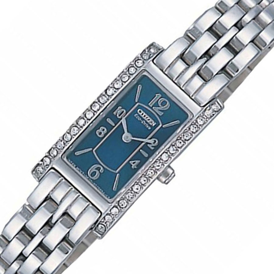 Đồng Hồ Nữ Citizen Đính Đá Swarovski Dây Thép Không Gỉ EG2020-79L - Mặt Xanh