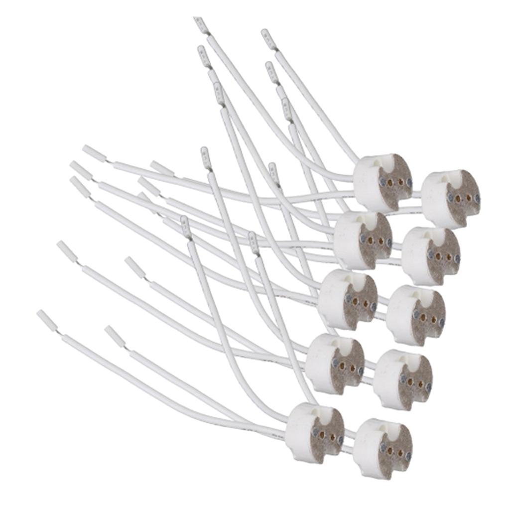 10pcs Lamp Base Holder Adaptors 4 Inch Wire Connector For MR16 G4 Light Bulb