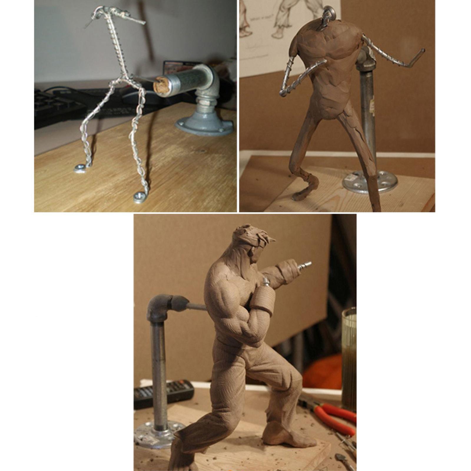 Clay Pipe Bracket Sculpture Scaffold Pottery Clay Stand Holder Rack Support with Wooden Board Base for DIY Pottery Ceramics Model Tool Supplies