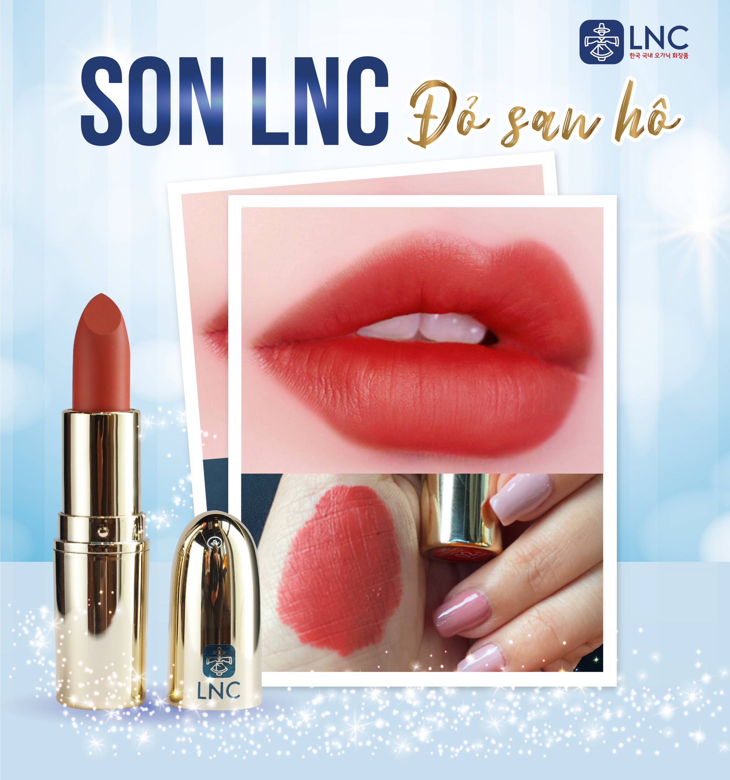 Son Organic không chì LNC Hàn Quốc - Màu Đỏ san hô (LNC ROSES MATTER LIPSTICK 02. ROSES MATTER)