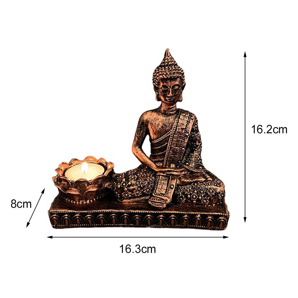 Buddha Statues, Sitting Meditating Figurines with Tealight Candle Holder, for