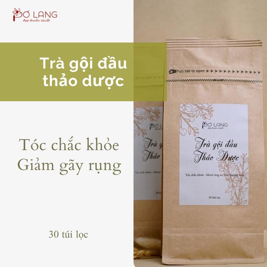 Trà gội đầu kích thích mọc tóc Thảo mộc Pơ Lang gói 30 túi lọc (Giảm rụng tóc, kích thích mọc tóc, dưỡng tóc mềm mượt)