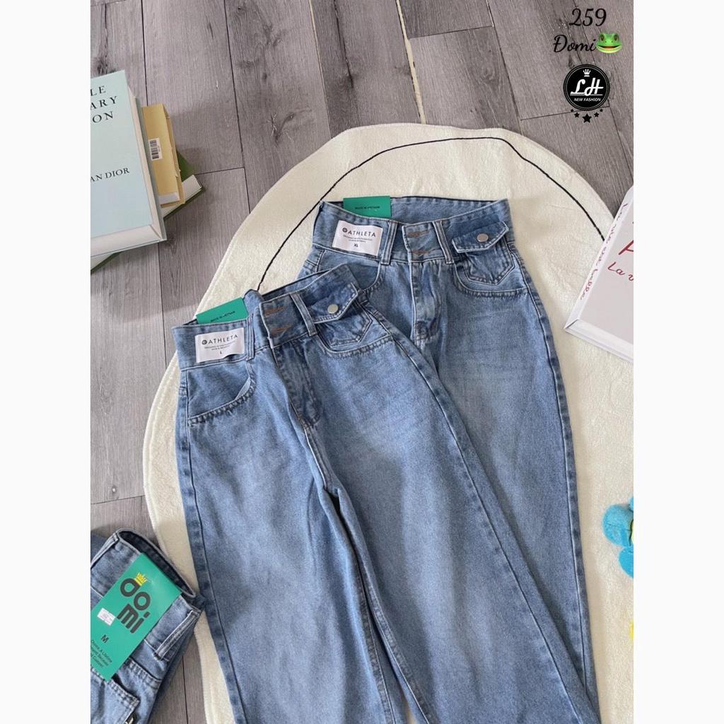 Quần bò baggy màu xanh túi nắp có tag trắng siêu cưng Lê Huy fashion Ms 259