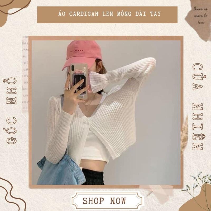 Áo Cardigan Nữ Dáng Ngắn Len Mỏng Khoác Ngoài (ẢNH THẬT+VIDEO)