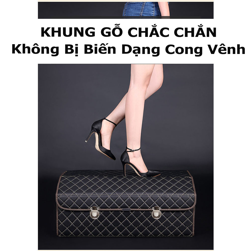 Hình ảnh Hộp Đựng Đồ Cốp Xe Ô Tô; Sau Oto; Thùng Để Đồ Gấp Gọn; Hộp Da Chống Nước Cao Cấp