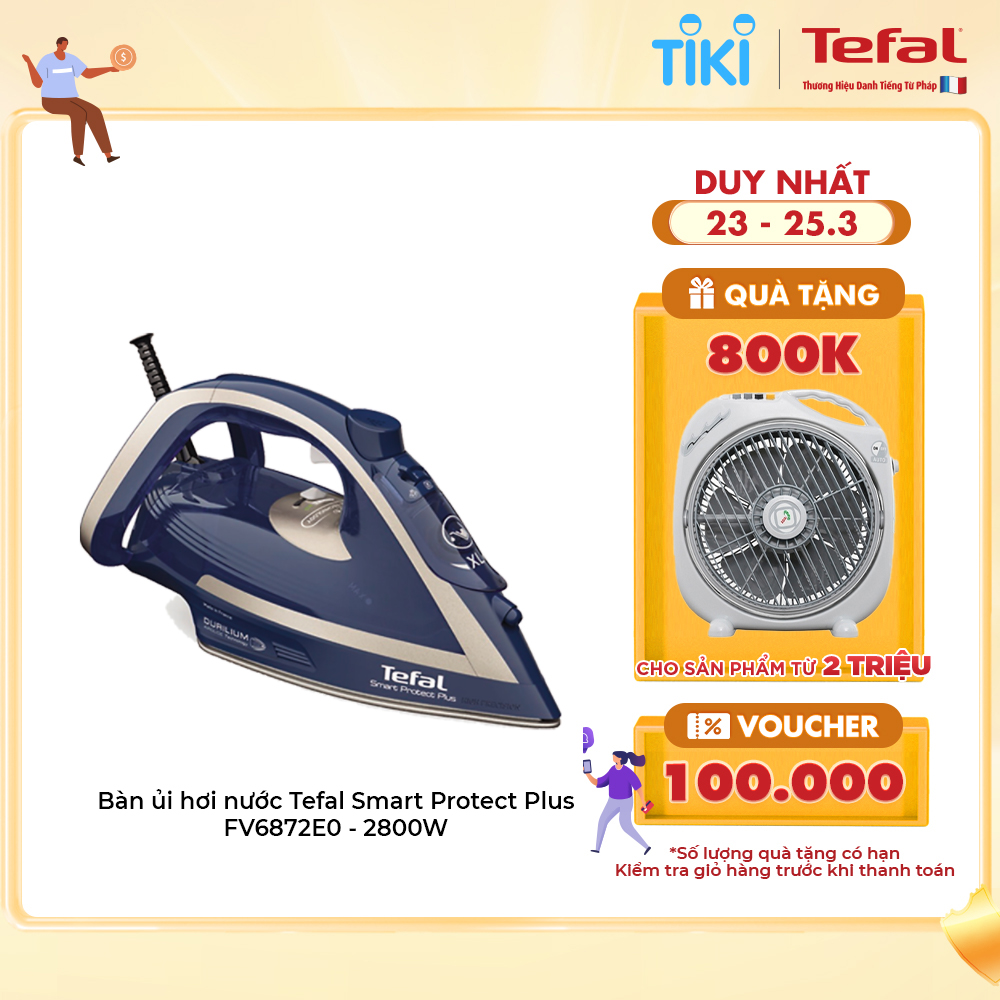 Bàn ủi hơi nước Tefal Smart Protect Plus FV6872E0 - 2800W - Hàng chính hãng