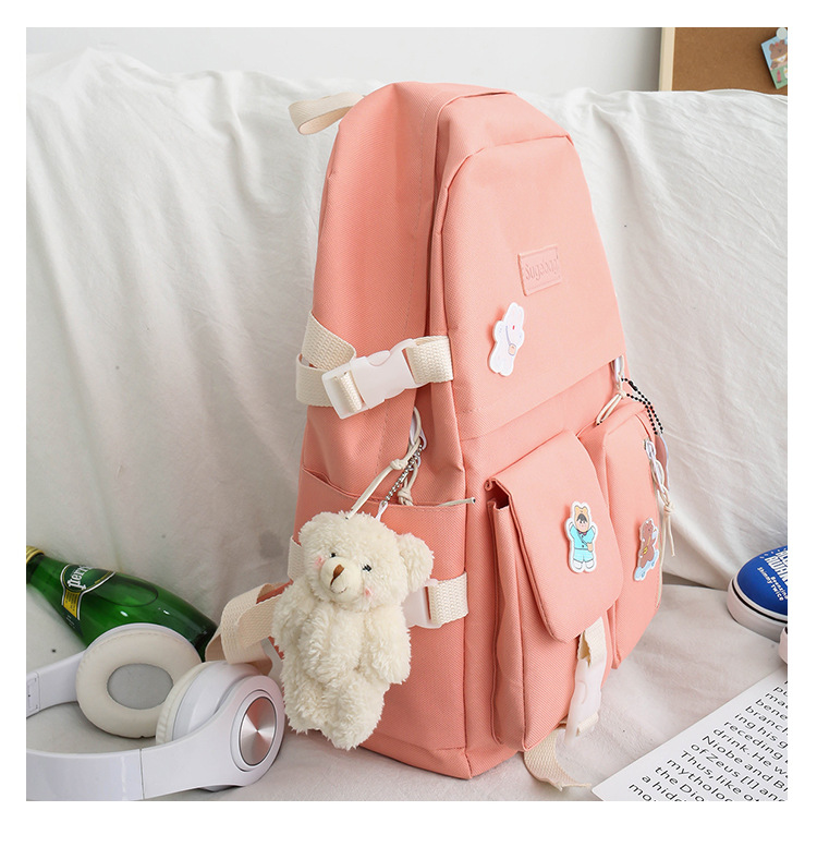 Combo set 5 món balo nữ balo cấp 1 balo cấp 2 balo cấp 3 siêu đẹp đáng yêu SUGEBAG mã 372