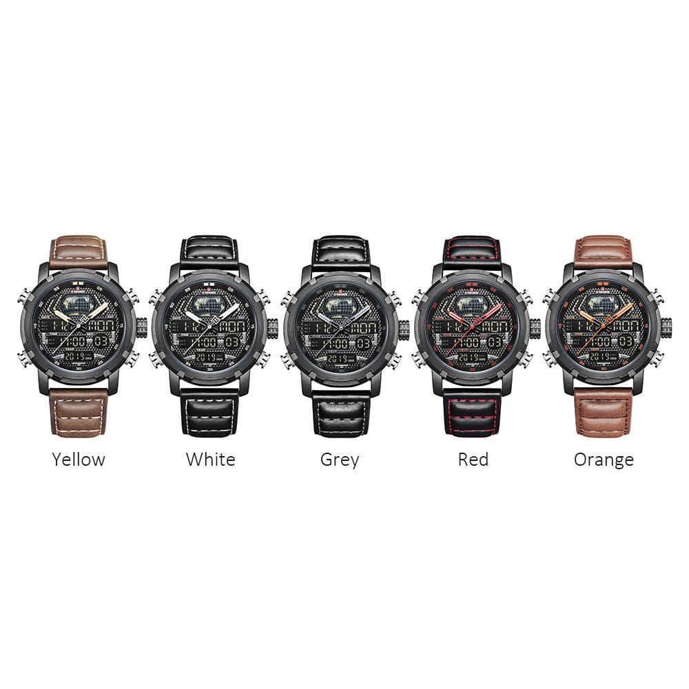 Đồng hồ NAVIFORCE 9160 Man Quartz hiển thị thời gian kép Ngày tháng Năm Mặt số Chế độ ban đêm không thấm nước
