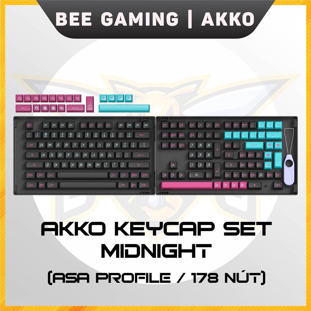 Bộ keycap chính hãng AKKO - Midnight (PBT DoubleShot / ASA Profile / 178 nút)