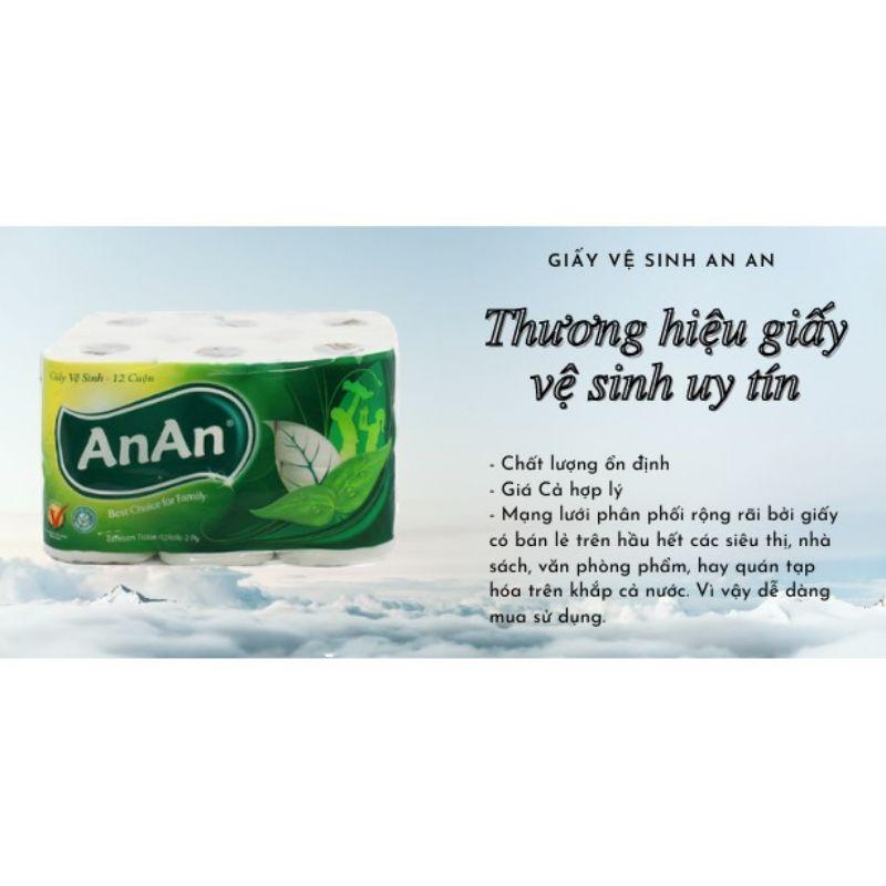 Giấy Vệ SịnhAn An Bathroom Tissue 1 Lốc 12 Cuôn Từ Bộ Giấy Tái Sinh