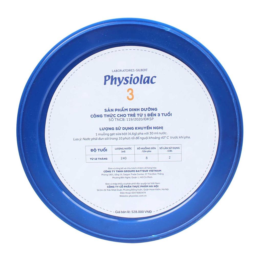 Sữa bột Physiolac số 3 900g New cho bé từ 1-3 tuổi