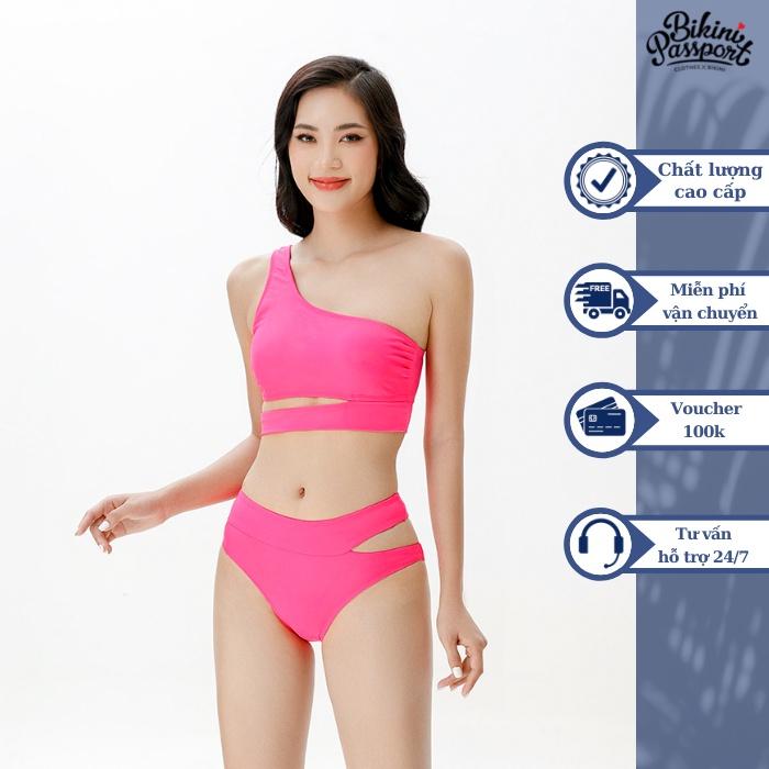 Bộ đồ bơi NỮ BIKINI PASSPORT kiểu Hai mảnh dạng lưng cao cut-out cách điệu - Hồng - BS388_PK