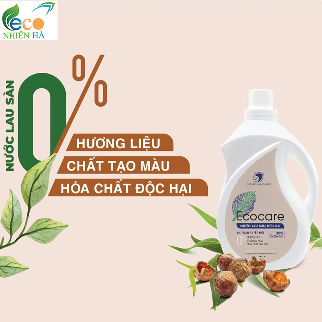 Nước lau sàn ECOCARE 2L tinh dầu thiên nhiên, nước lau nhà đuổi muỗi, chống trượt cho bé