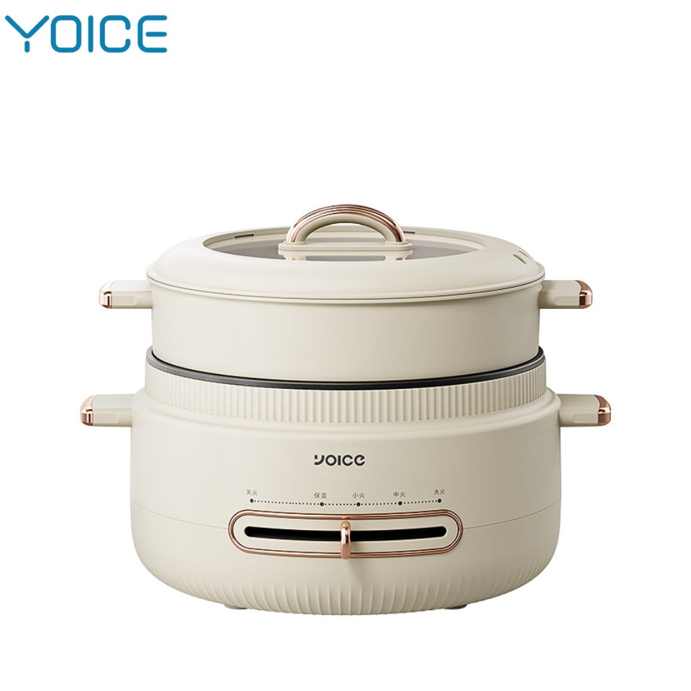 Nồi lẩu điện đa năng YOICE dung tích lên đến 4l, sử dụng nấu lẩu, chiên, xào, luộc, hấp, độ bền cao -YDHG16 - HÀNG CHÍNH HÃNG