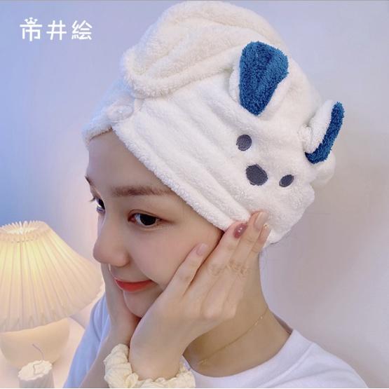 Khăn ủ tóc, khăn quấn tóc sợi cotton bông siêu thấm, lông mềm, siêu nhanh khô , hình ngộ nghĩnh , đáng yêu