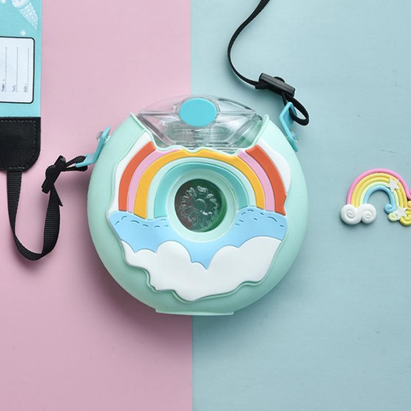 Sang Trọng Hoạt Hình Bình Nước Cho Bé Tặng Ốp Ấm Đun Nước Ống Hút Nước Di Động Ấm Đun Nước Ống Hút Bình Nước