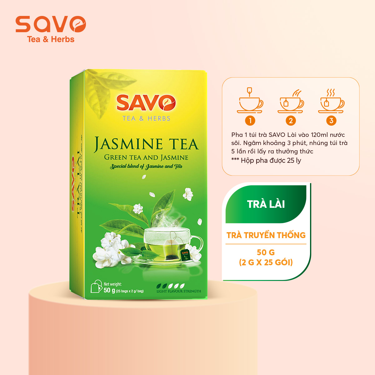 Trà SAVO Lài (25 gói x 2g)