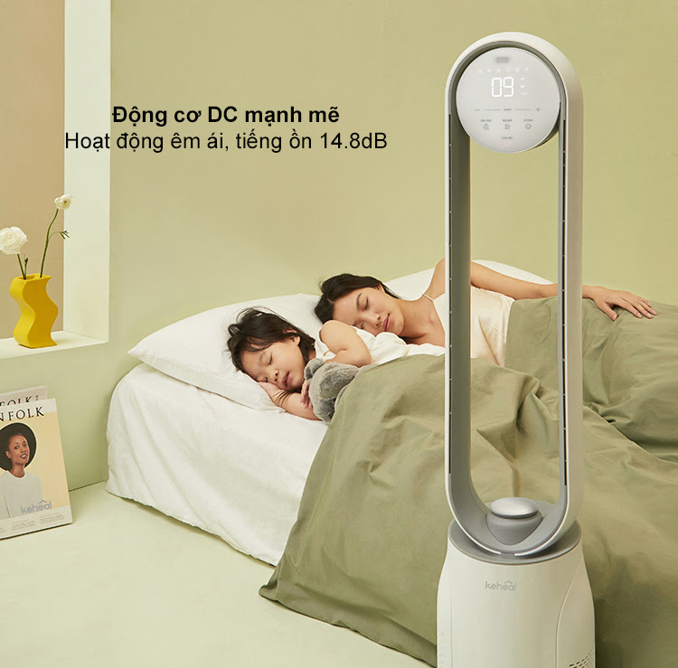 Quạt Không Cánh XIAOMI KEHEAL A4 PRO Diệt Khuẩn UV Kiêm Lọc Không Khí Gồm 12 Cấp Độ Gió, Giảm Độ Ồn Với Góc Quay Rộng Hơn 150 Độ Công Nghệ Lọc Khử Khuẩn Ion - Hàng Nhập Khẩu