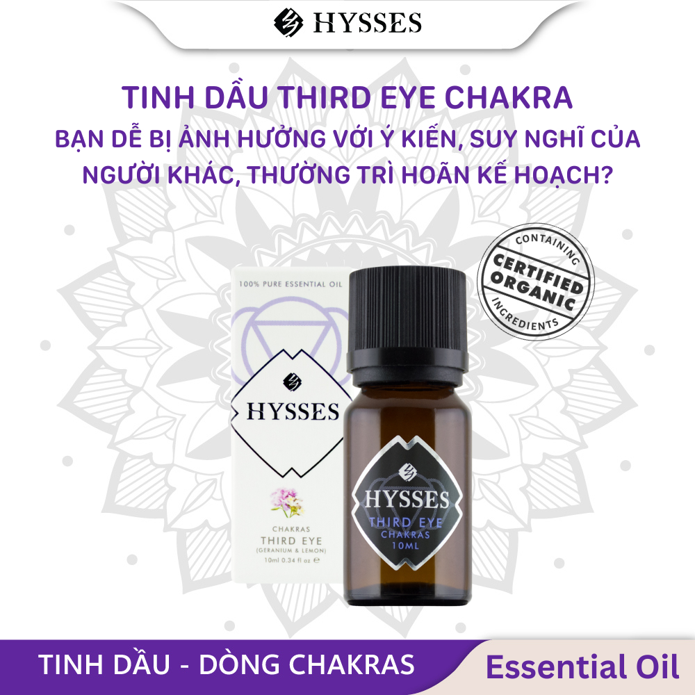 Tinh Dầu Cao Cấp Hysses Chakras Third Eye Tăng Năng Lượng Luân Xa Trí Tuệ Cải Thiện Tinh Thần, Giác Quan, Giảm Đau Nửa Đầu, Mất Ngủ, Hay Quên Với Chiết Xuất Phong Lữ - Chanh Vàng Hữu Cơ Tự Nhiên