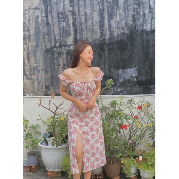 Đầm hoa dài qua gối Rosie dress