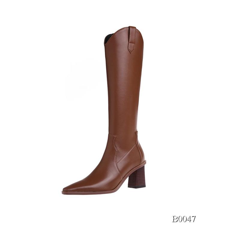 SẴN Boots Đùi Da Cổ Chữ V dưới gối Cá Tính Quảng Châu Cao Cấp Ảnh thật