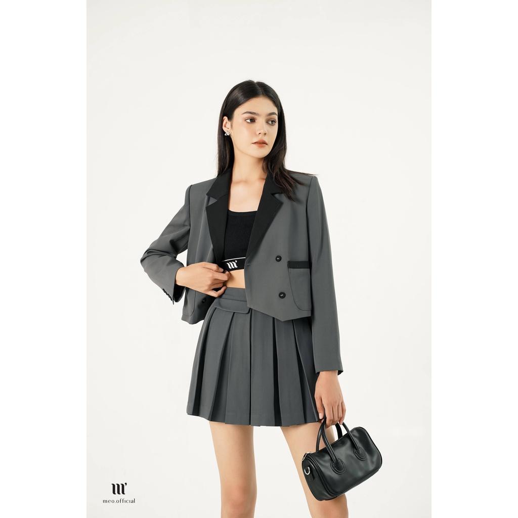 Áo blazer croptop nữ Méo shop dài tay túi hộp Fenghi