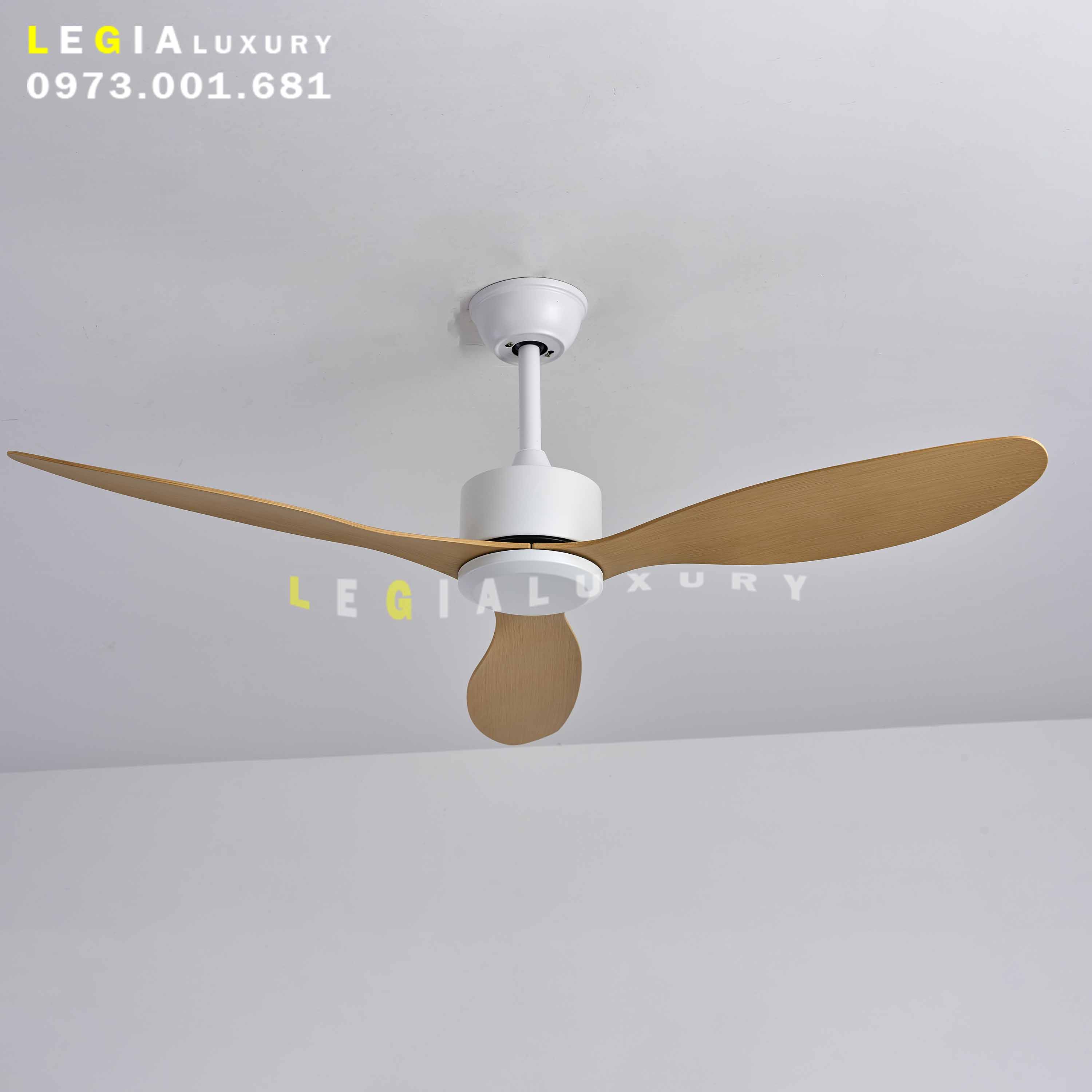 Quạt Trần Chung Cư Gió Mạnh LÊ GIA LGFAN697T - Chiều Cao 26cm - Sải Cánh 132cm - Bảo Hành 5 Năm