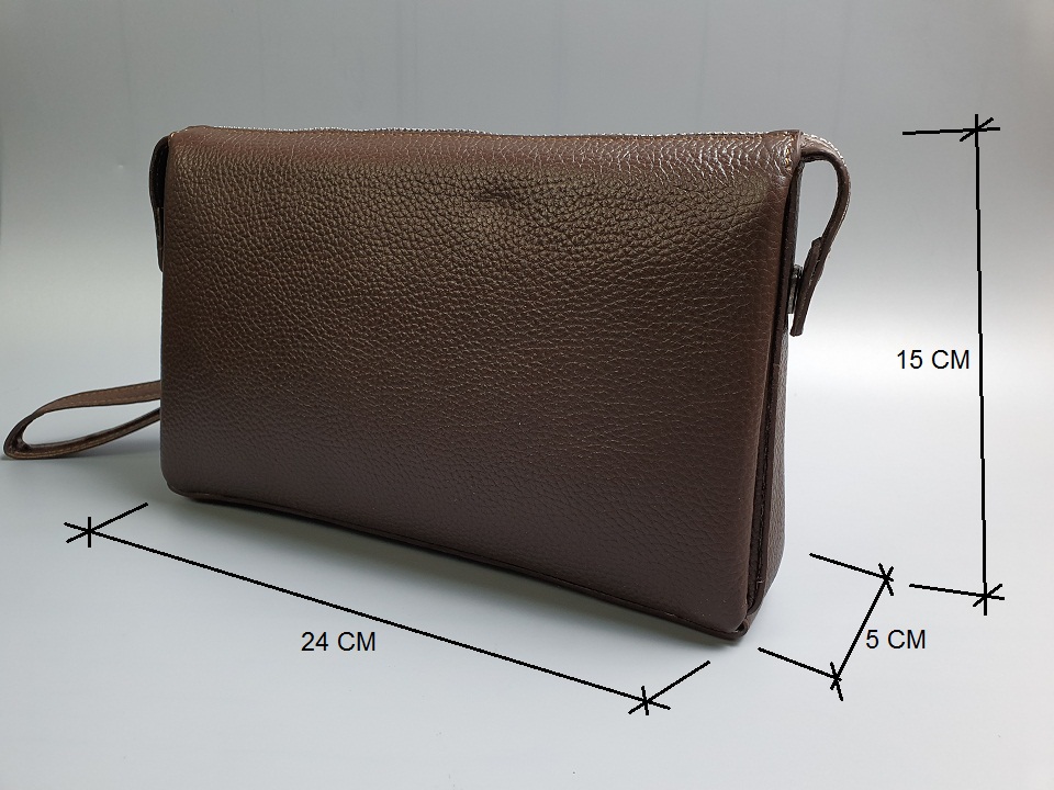Clutch cầm tay nam da bò thật, Ví nam cầm tay da bò CL130LEA - 100% da bò thật