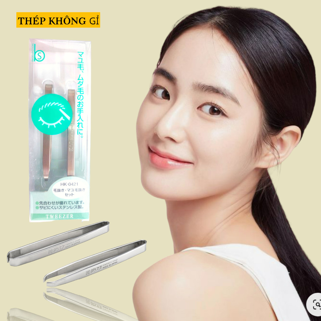 Nhíp Nhổ Lông Mày Làm Từ Thép Không Gỉ Kai 000HK0421 (Set 2 cây)