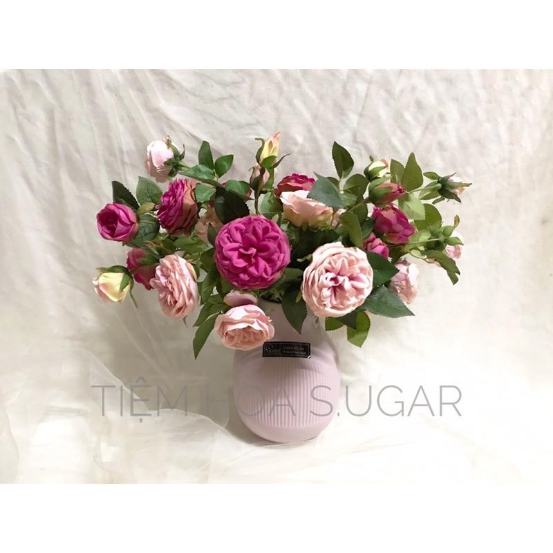 Bình gốm hồng pastel