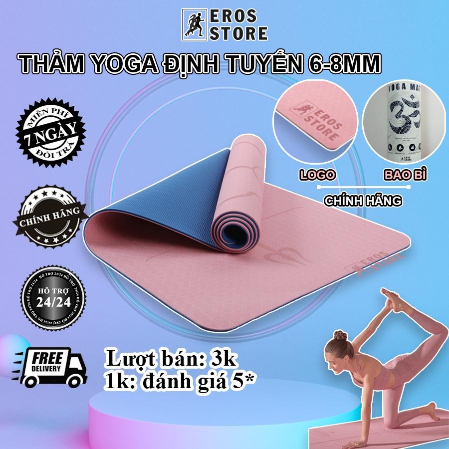 Thảm Tập Yoga Định Tuyến TPE cao cấp tặng kèm túi đựng - Thảm yoga chống trượt Eros Store